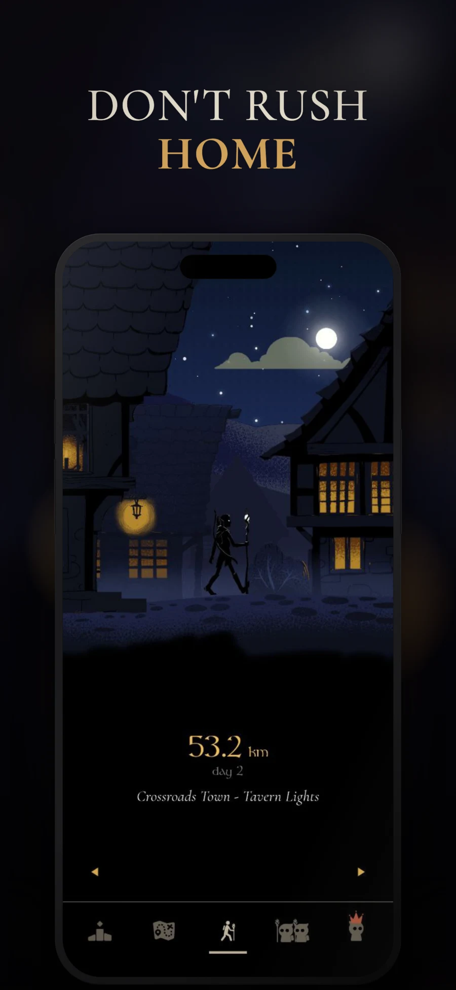 MistyWay App Store preview of a hand-drawn fantasy journey at night